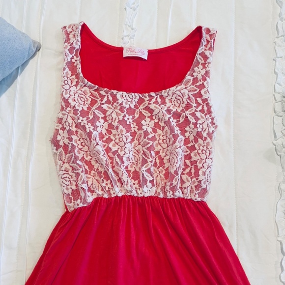 Pink Lily - Pink and white lace dress - Picture 3 of 4